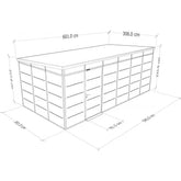 Abri de jardin modulaire isolé 6x3m blanc - plancher inclus - Everbox Ma boutique